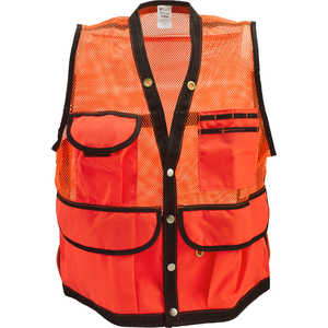 Jim-Gem® 8-Pocket Nylon Mesh Cruiser Vest
<br /><h5>Hi-Vis Orange or Tan</h5>