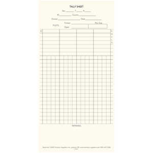 Forestry Suppliers Tally Sheets for Tally Books, Pack of 100